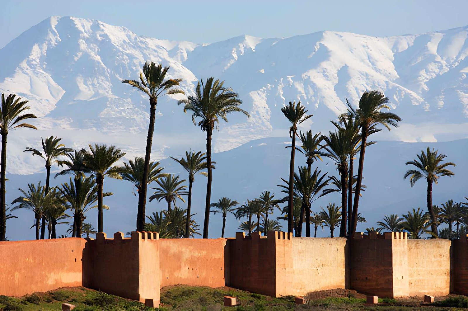 The Marrakech ramparts and the Atlas mountains