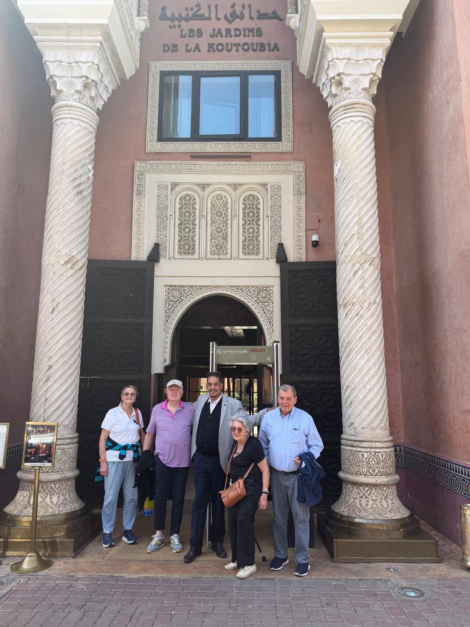 A Taxi Cab Morocco host with guests at Les Jardins de la Koutoubia, Marrakech